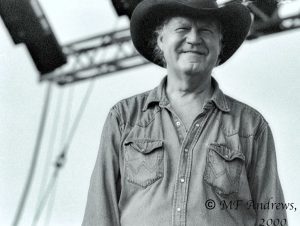 Black and white portrait of Billy Joe Shaver