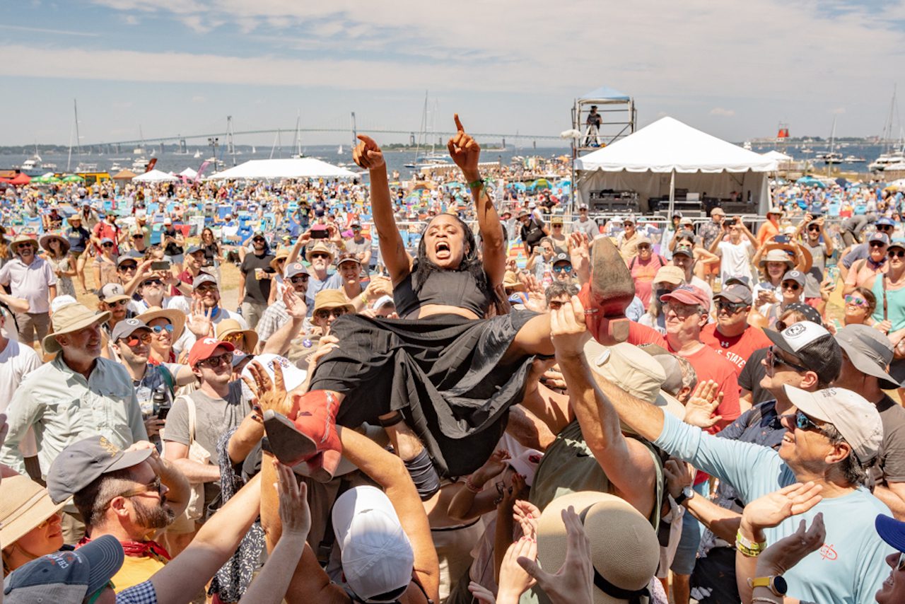 Adia Victoria crowdsurfs