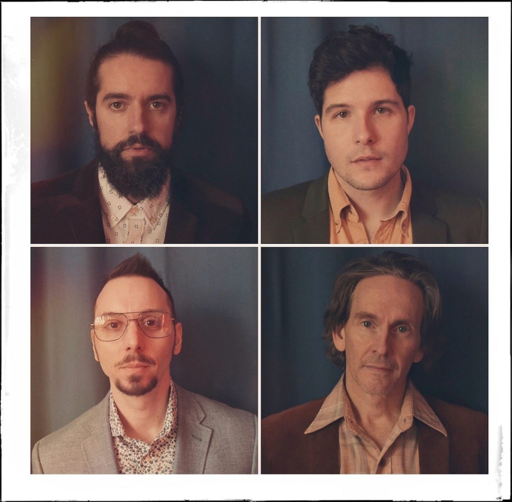 A grid of frontal portraits of the four songwriters of Fantastic Cat