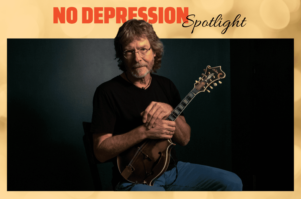 Sam Bush with his mandolin