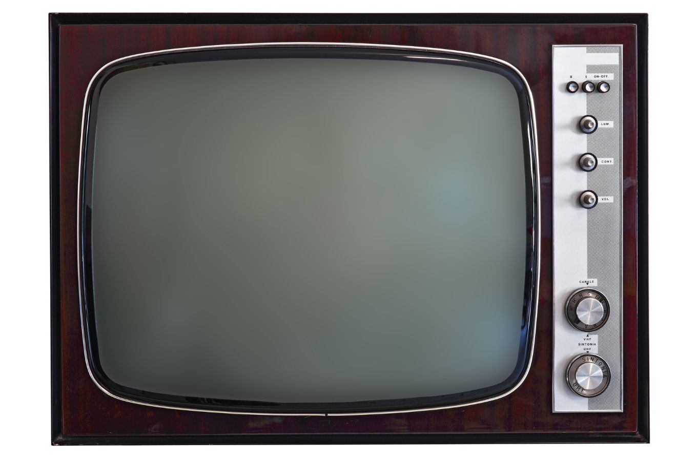 Vintage TV with blank screen