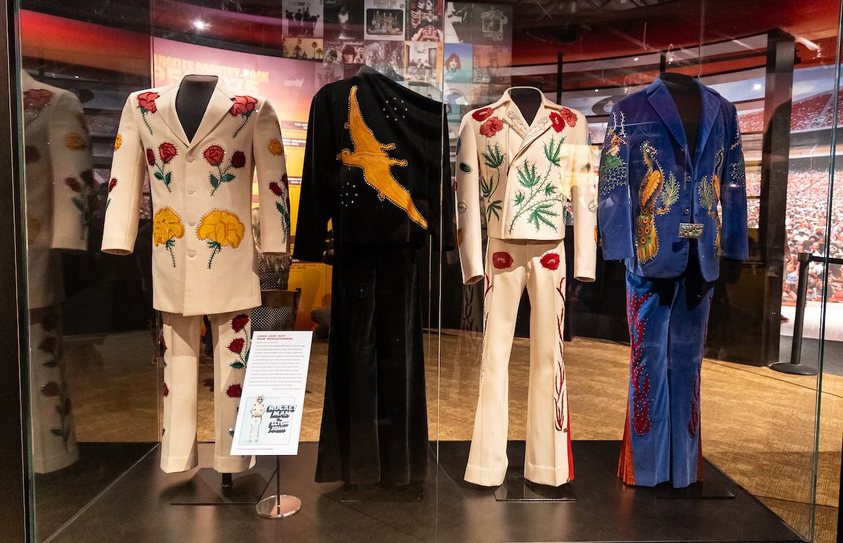 The four Nudie suits The Flying Burrito Brothers wore on the cover of "The Gilded Palace of Sin."