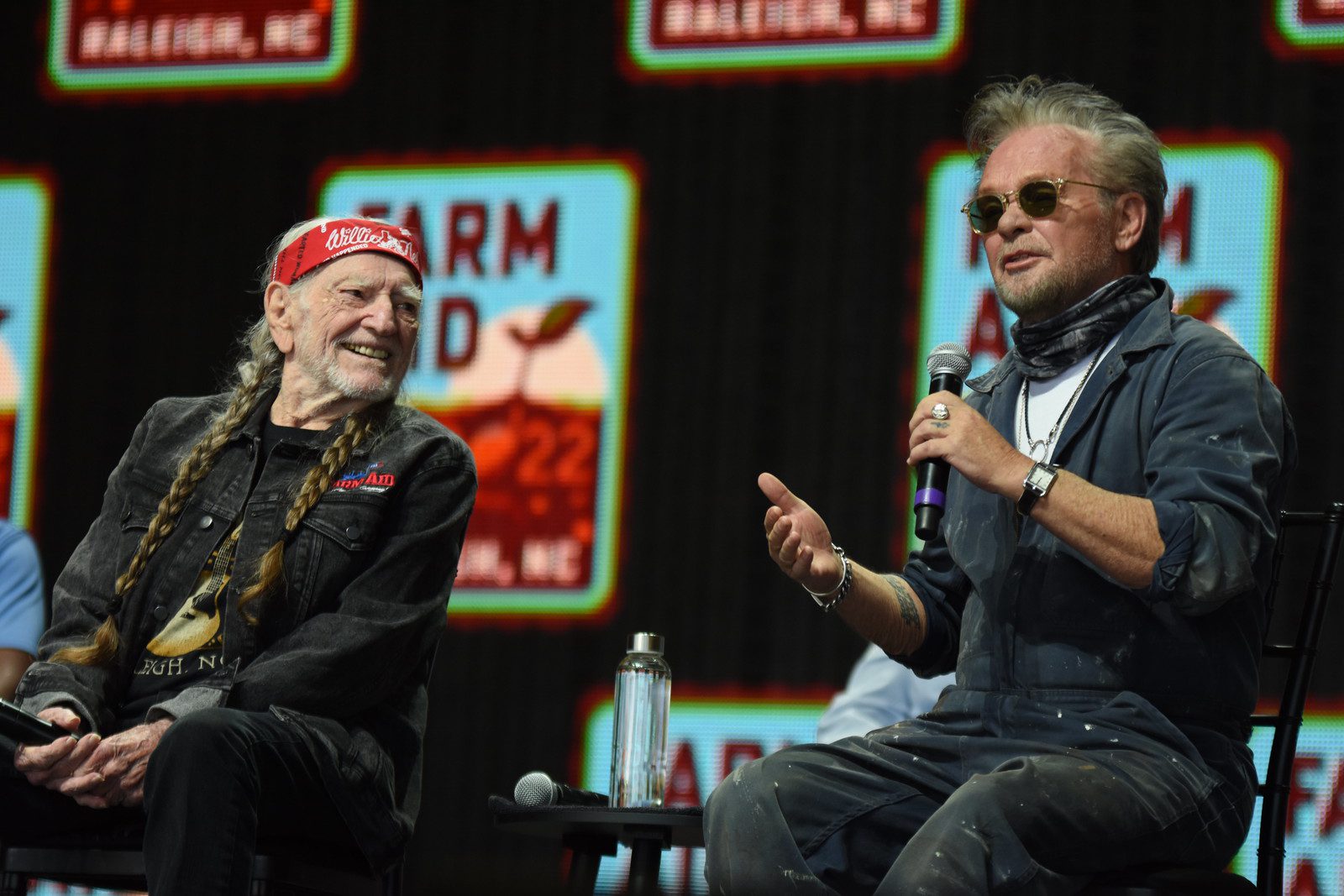 Willie Nelson and John Mellencamp at Farm Aid 2022